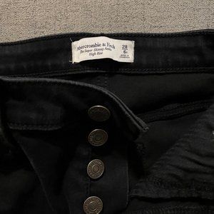 Abercrombie Super Skinny Ankle High Rise Jeans in Black